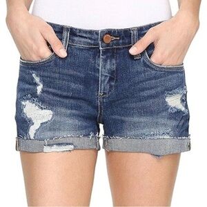 BLANK NYC THE FULTON ROLL UP DESTROYED SHORTS DENIM NEW WITH TAGS
